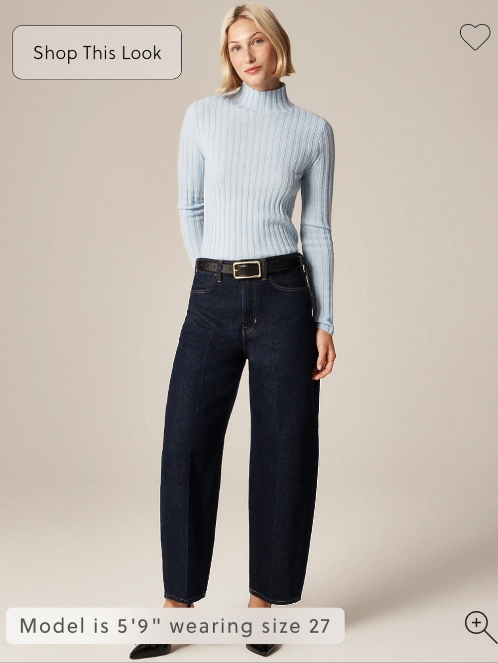NWT J.Crew Women's Dark Indigo Barrel-leg jean Sz 27 $158